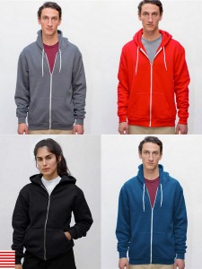 los angeles apparel zip hoodie