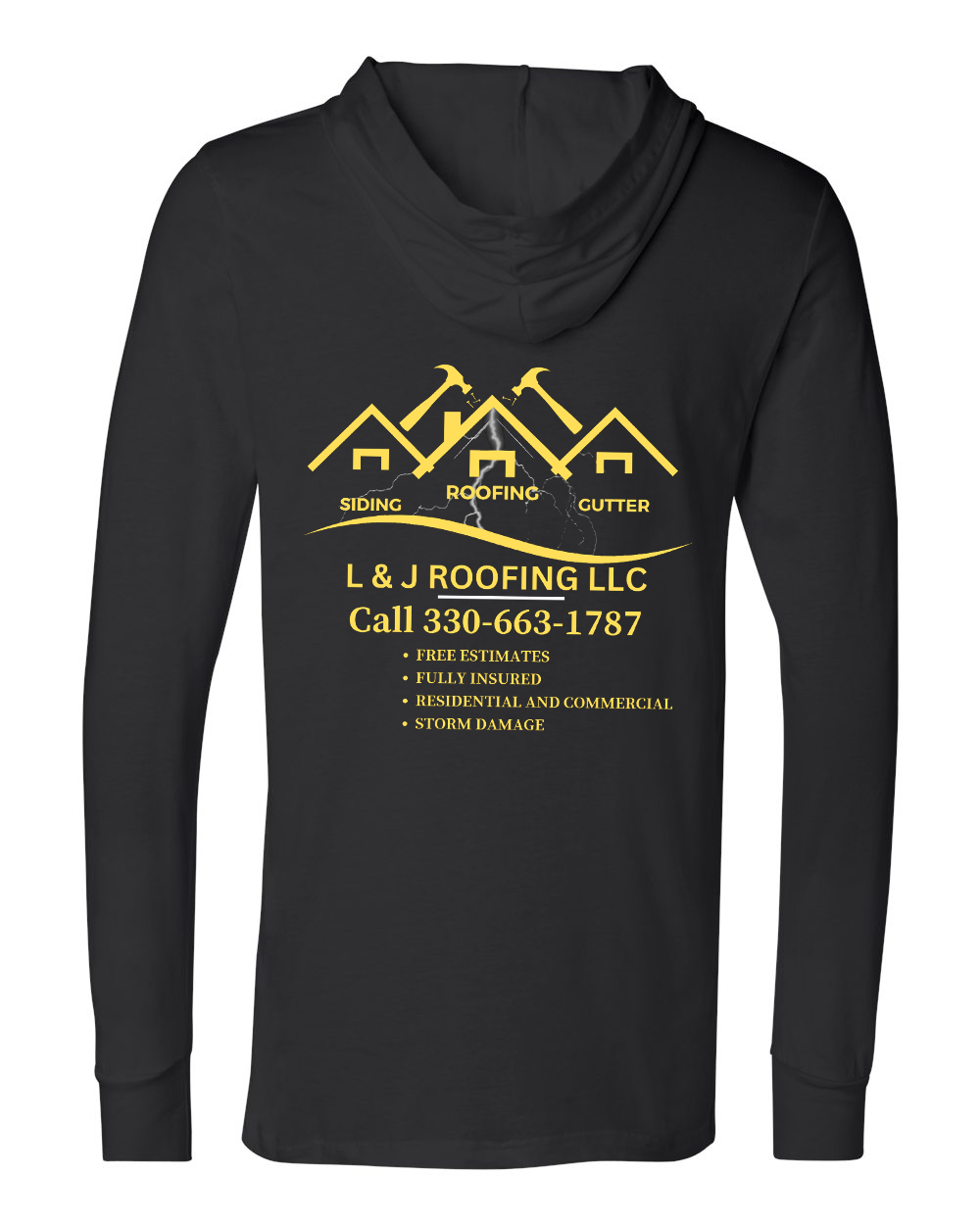 custom design of Bella + Canvas 3512 - Unisex Driftwood Long Sleeve Hooded T-Shirt