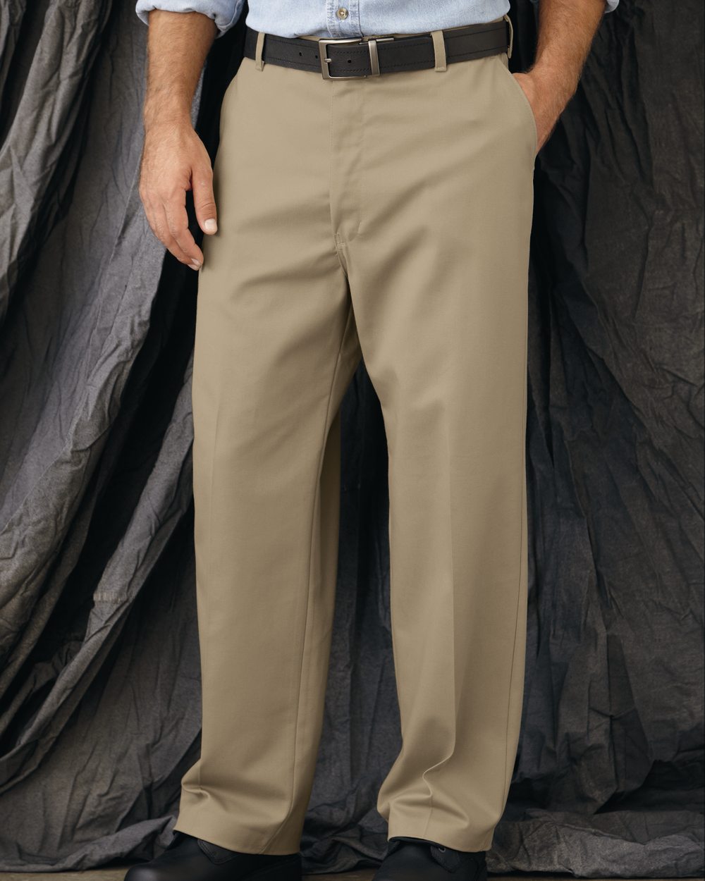 Men's Plain Front Cotton Pant