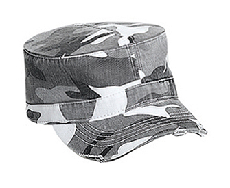 Camouflage superior garment washed cotton twill distressed visor military style caps
