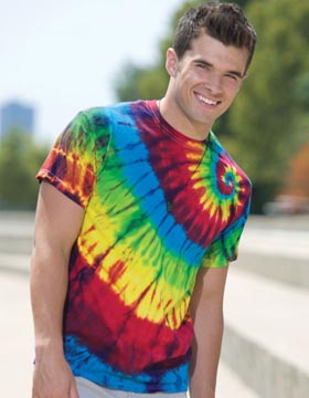 Tie-Dyed ED922 - Multi Color Left Shoulder Swirl T-Shirt