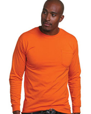Bayside 1730 50/50 Long Sleeve T-Shirt with a Pocket
