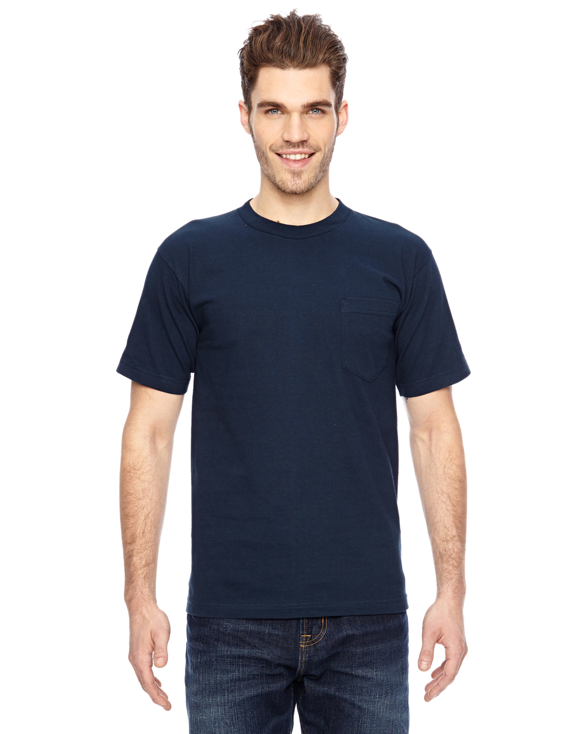 Bayside 7100 Short Sleeve T-Shirt with a Pocket