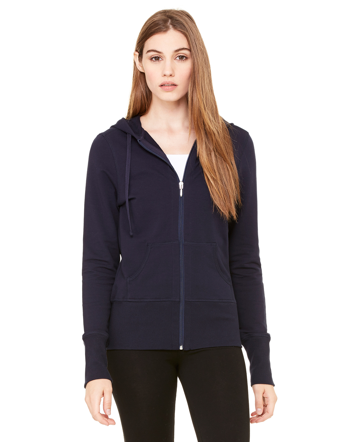 bella 7207 Ladies' French Terry Hooded Lounge Jacket