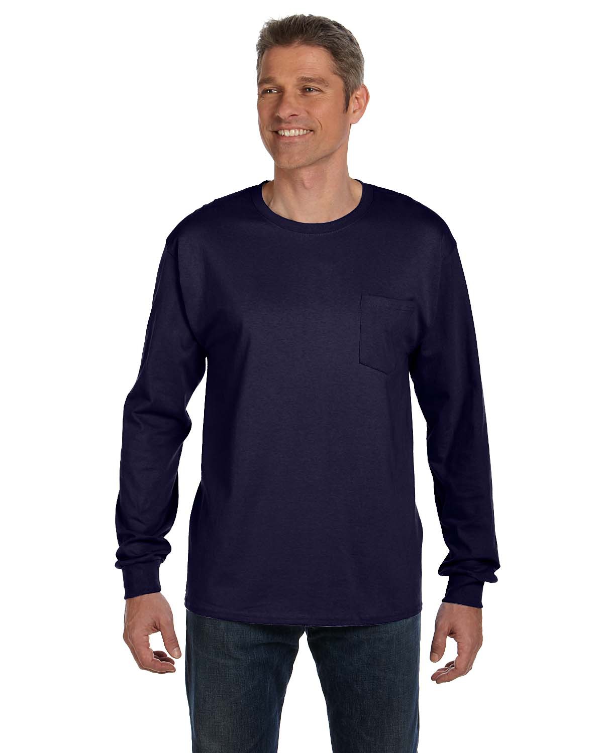 Hanes 5596 - Men's Authentic Long Sleeve Pocket T-Shirt