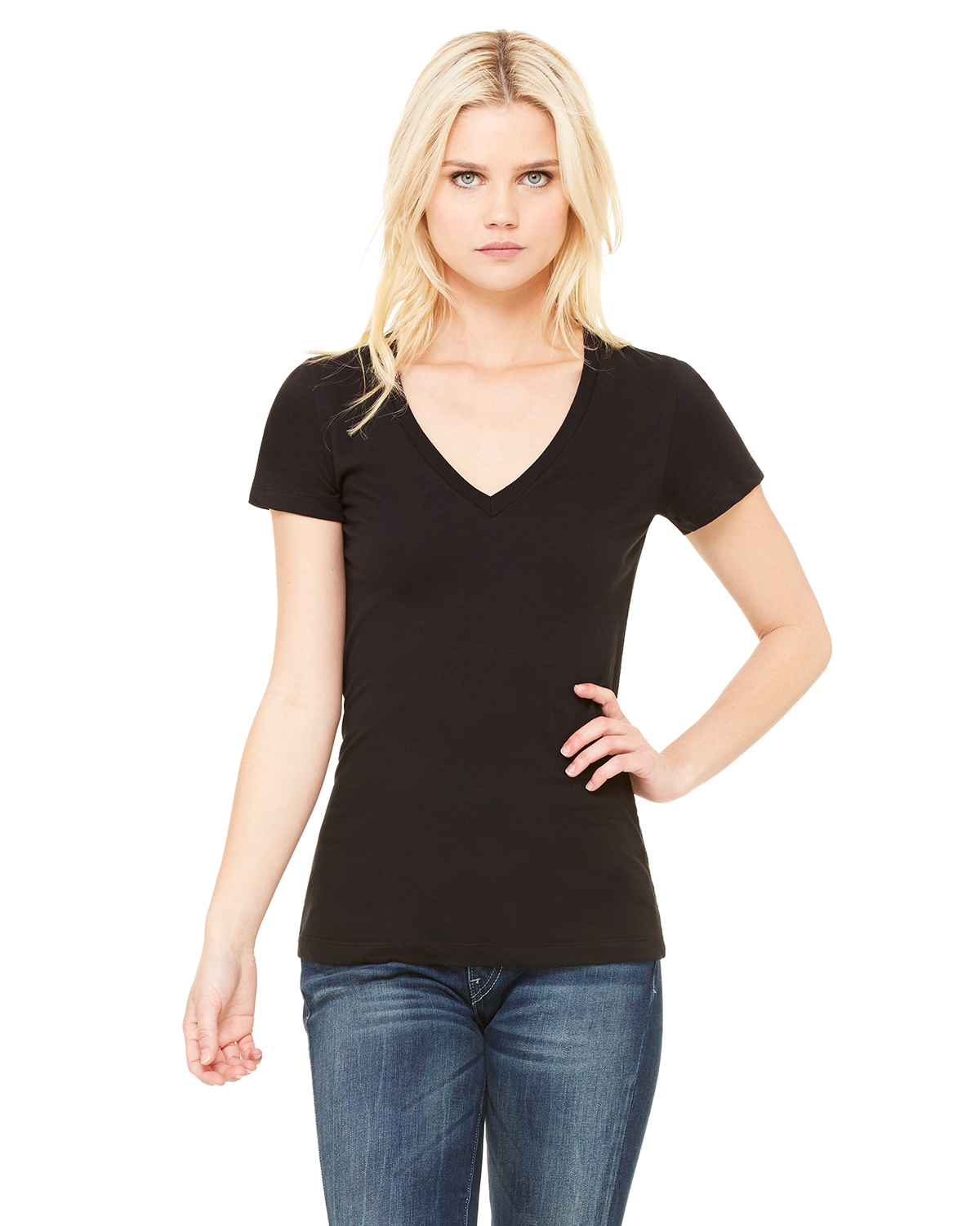 Bella + Canvas 6035 - Women's Deep V-Neck Jersey Tee $5.64 - T-Shirts