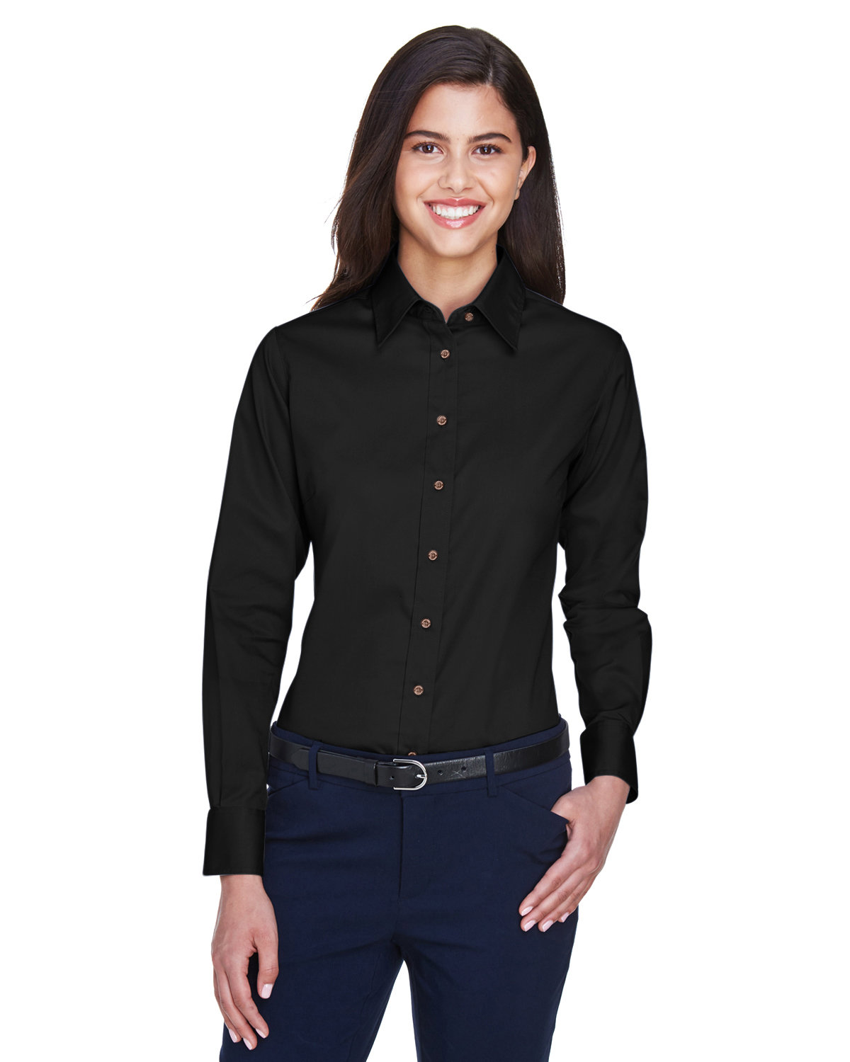 Harriton M500W  Women's Twill Shirt with Stain Release