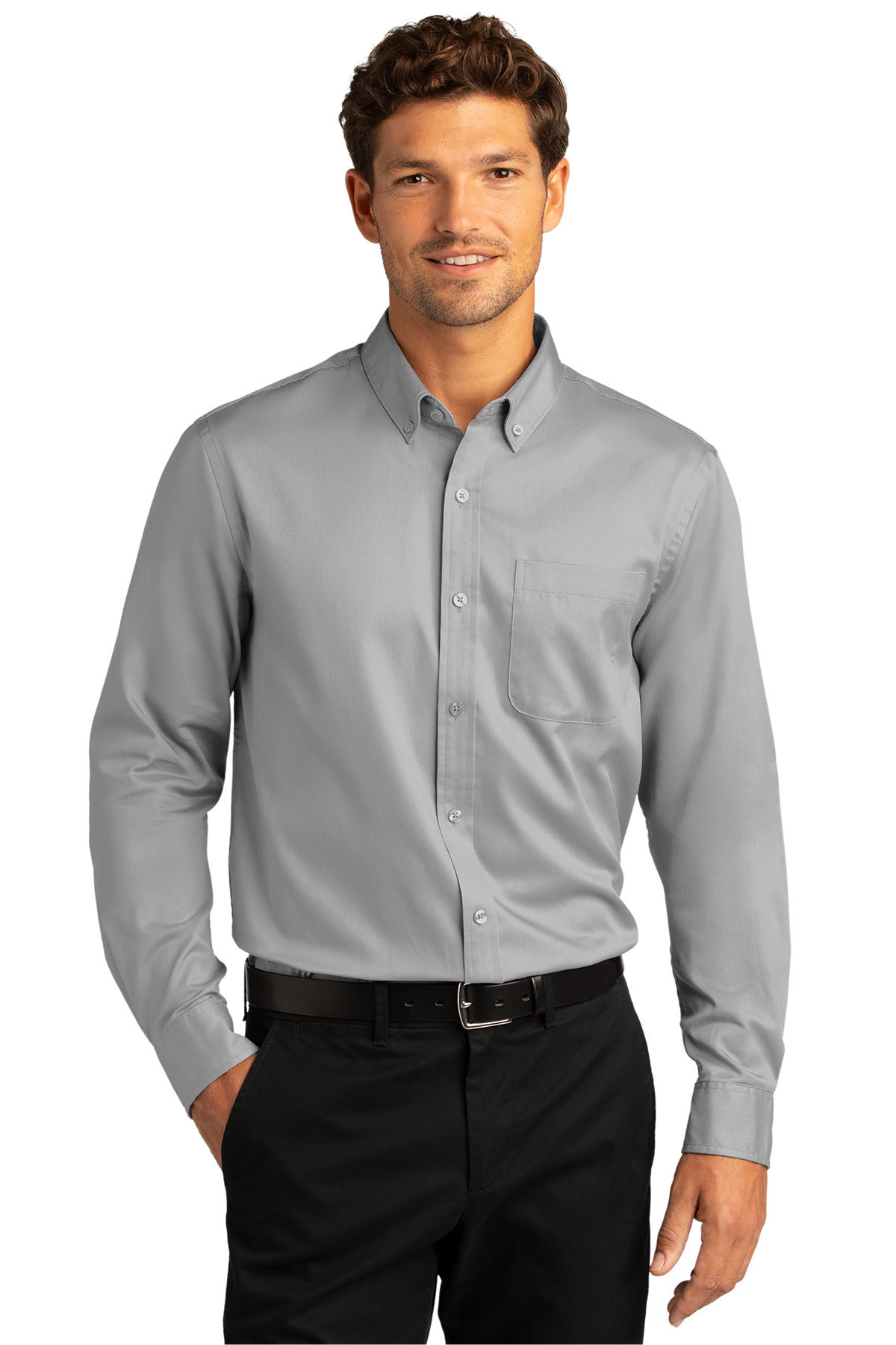 Port Authority® W808 - Long Sleeve SuperPro™ React™ Twill Shirt $18.79 ...