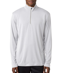 UltraClub 8235 - Adult Striped Quarter Zip Pullover
