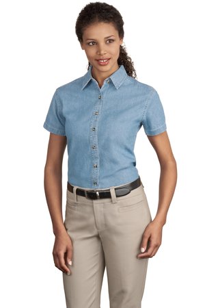 Port & Company® LSP11 Ladies Short Sleeve Value Denim Shirt