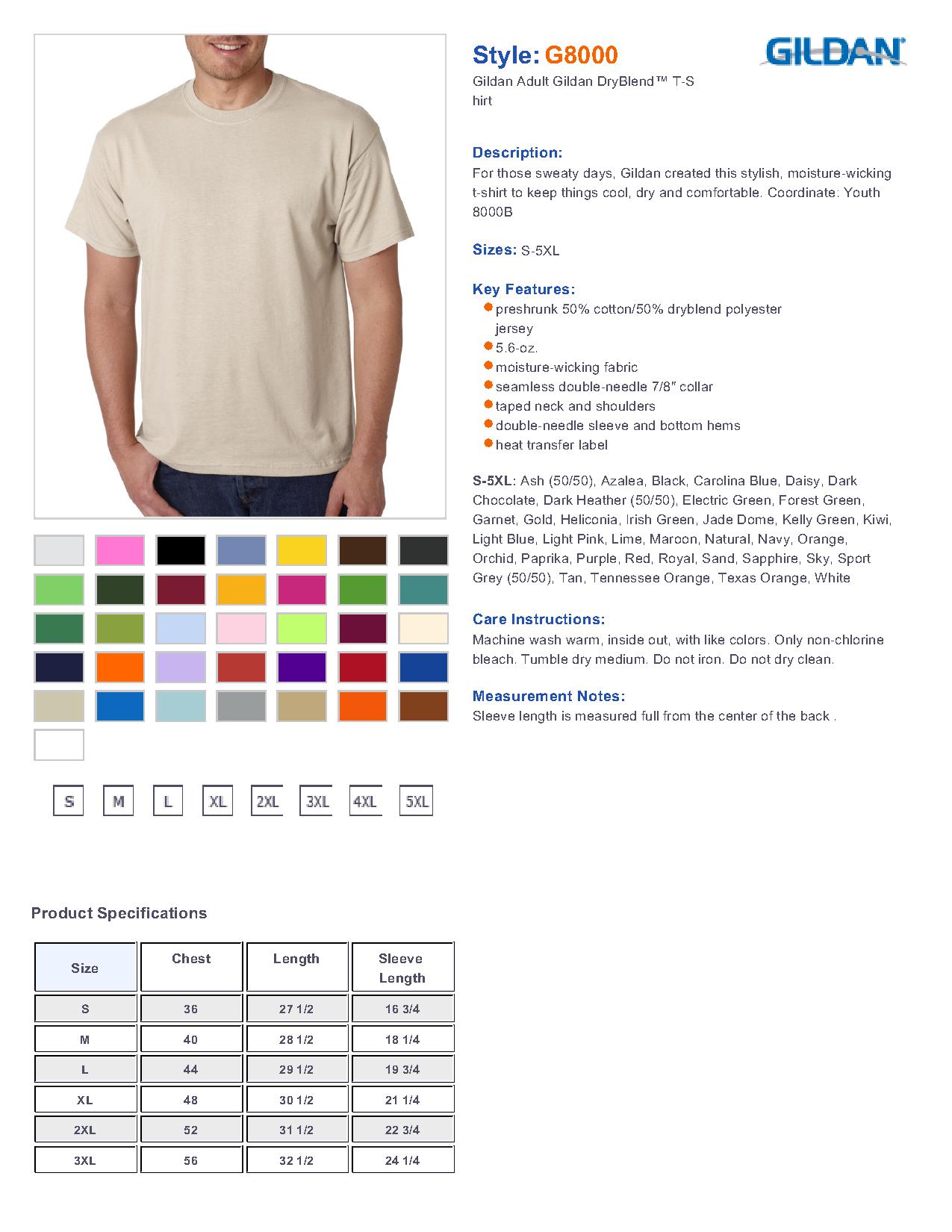 Gildan G8000 - Adult Gildan DryBlend T-shirt $2.15 - Men's T-Shirts